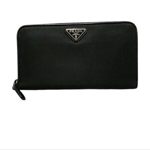 Prada Nylon Tessuto Zip Around Wallet With Dustbag